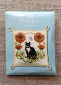 "Poppy the Cat" pin cushion cross-stitch embroidery kit image