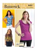 B6847 Misses' Cowl-Neck Tops - F5 (16-18-20-22-24) image