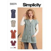 Simplicity Sewing Pattern S9374 Misses' Knit Vests image