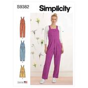 Simplicity Sewing Pattern S9382 Misses' Overall with Shaped Raised Waist and Back Ties - H5 (6-8-10-12-14) image