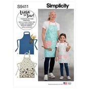 Simplicity Sewing Pattern S9411 Children's and Misses' Aprons image