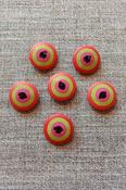 Kaffe Fassett “Target” Buttons (15mm/20mm) - 20mm / orange &amp; lime image