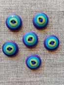 Kaffe Fassett “Target” Buttons (15mm/20mm) - 20mm / purple &amp; turquoise image