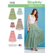 S1110A Women's Tiered Skirt with Length Variations image