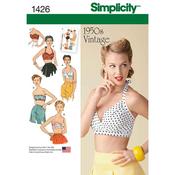 S1426 Women's Vintage 1950's Bra Tops - D5 (4-6-8-10-12) image