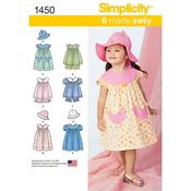 S1450A Toddlers' Dress, Top, Panties and Hat image