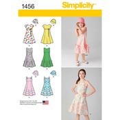 S1456 Child's and Girls' Dress with Bodice Variations and Hat - HH (3-4-5-6) image