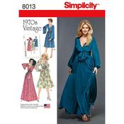 S8013 Women's Vintage 1970's Dresses' - H5 (6-8-10-12-14) image
