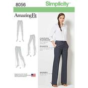 S8056 Amazing Fit Women's and Plus Size Flared Trousers or Shorts - BB (20W-28W) image