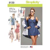 S8139 Simplicity Pattern 8139 Women's Vintage Bathing Dress and Beach Coat -  image