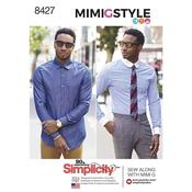 S8427 Pattern 8427 Men's Fitted Shirt with Collar &amp; Cuff Variations by Mimi G - AA (34-36-38-40-42) image