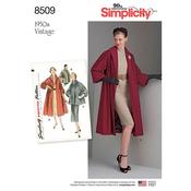 S8509 Simplicity Pattern 8509 Misses' Vintage Coat or Jacket -  image