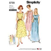 S8799A Pattern 8799 Misses' Vintage Nightgowns image