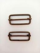 Adjustable slide buckle, 25mm &amp; 38mm (pair) - Brass / 38mm image