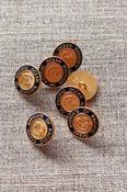 20mm brass/enamel 'Navigate' buttons - single button image