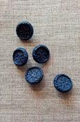 Vintage basket-weave design buttons, 20mm (grey or blue) - blue / pack of 5 image