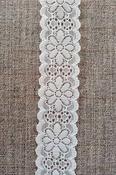 Elastic lace trim (30mm) - White image