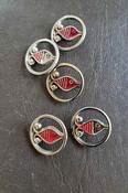 23mm vintage enamel fishbowl buttons - Red / Single buttons image