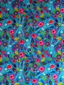 Rose &amp; Hubble 100% cotton poplin, "Graveyard Disco" (Turquoise) image