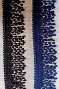 Guipure lace trim with tassels (80mm) - Blue image