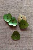 Heart-shaped shell buttons (23mm) - Green image