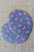Denim iron-on patches (6.8 x 8.5cm) - Pink Bows image