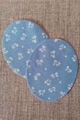 Denim iron-on patches (6.8 x 8.5cm) - White Bows image