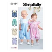 Simplicity Sewing Pattern S9484 Babies' Rompers image