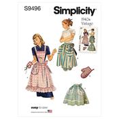 Simplicity Sewing Pattern S9496 Misses' Vintage Apron image