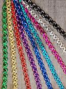 15mm wide metallic ric-rac braid - green image