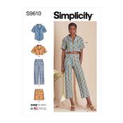 S9610 Misses' Set of Tops, Cropped Pants and Shorts - U5 (16-18-20-22-24) image