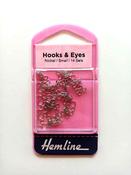 Silver metal hooks and eyes - Size 1 (S)