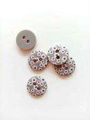 Printed flower buttons (12mm &amp; 18mm) - Grey / 12mm image