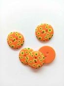 Printed flower buttons (12mm &amp; 18mm) - Orange / 18mm image