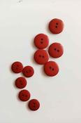 Smooth, shiny 2-hole buttons (20mm &amp; 15mm) - Deep Red / 15mm image