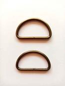 D-rings, nickel/brass, 25mm/38mm (set of 2) - Brass / 38mm