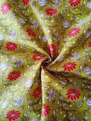 Rose &amp; Hubble 100% cotton poplin, "Echo of India" (green) image
