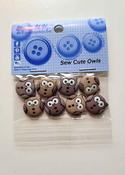 "Sew cute owls" novelty buttons set (pack of 8) image