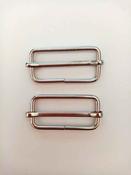 Adjustable slide buckle, 25mm &amp; 38mm (pair) - Nickel / 38mm image