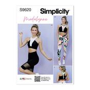 S9620 Misses' and Women's Knit Sports Bra, Leggings and Bike Shorts by Madalynne Intimates - BB (1XL-2XL-3XL-4XL-5XL) image