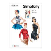 S9634 Misses' Vintage Blouses and Cummerbund - U5 (16-18-20-22-24) image