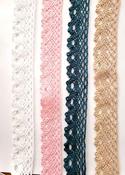 28mm cotton bobbin lace trim - White