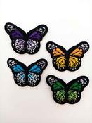 Iron-on butterfly patch (two sizes) - Green / Large image