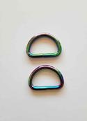 Rainbow metal D-ring, 20mm/25mm (pair) - 25mm