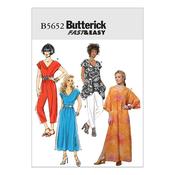 B5652 Misses' Top, Dress, Caftan, Jumpsuit and Pants - LRG-XLG-XXL image
