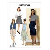 B6326 Misses' Raised-Waist or Elastic-Waist Skirts - 8-10-12-14-16 image