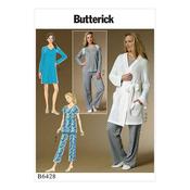 B6428 Misses' Robe, Raglan Sleeve Tops and Gown, and Pull-On Pants - 16-18-20-22-24-26 image