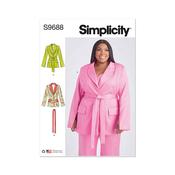 S9688 Misses' and Women's Jacket with Tie Belt - W2 (20W-22W-24W-26W-28W) image