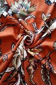 Tobacco baroque print stretch viscose image