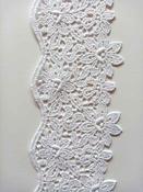 75mm flower guipure trim - White image
